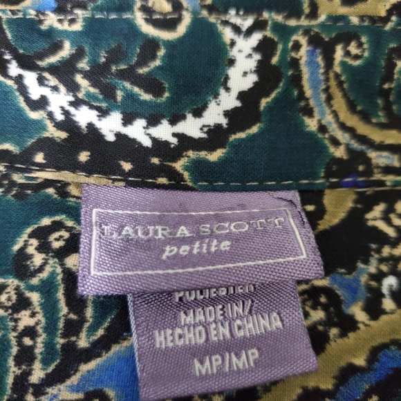 Laura Scott Petite Paisley Blouse, MP - Picture 7 of 10